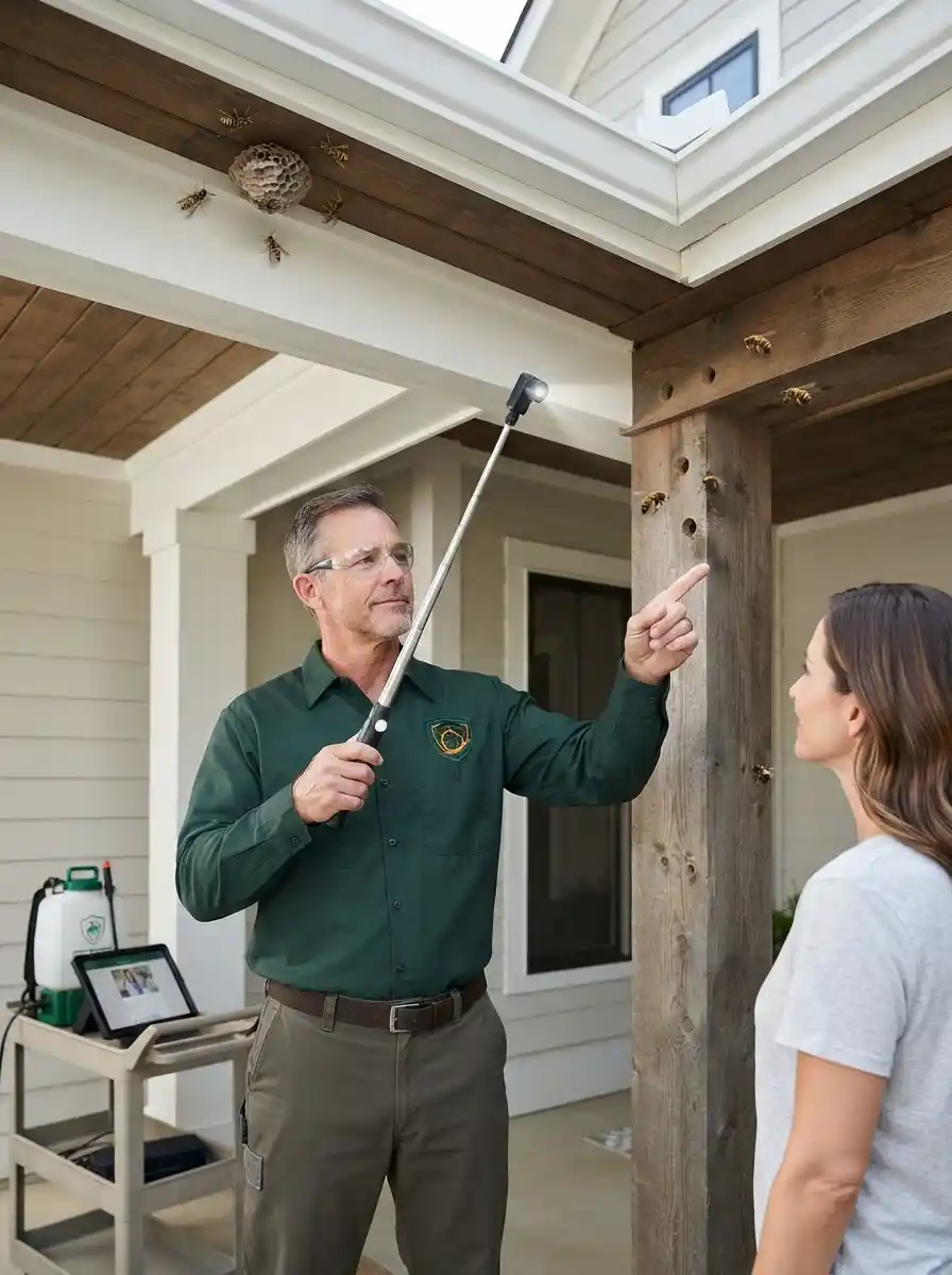 Technician inspecting a Philadelphia home